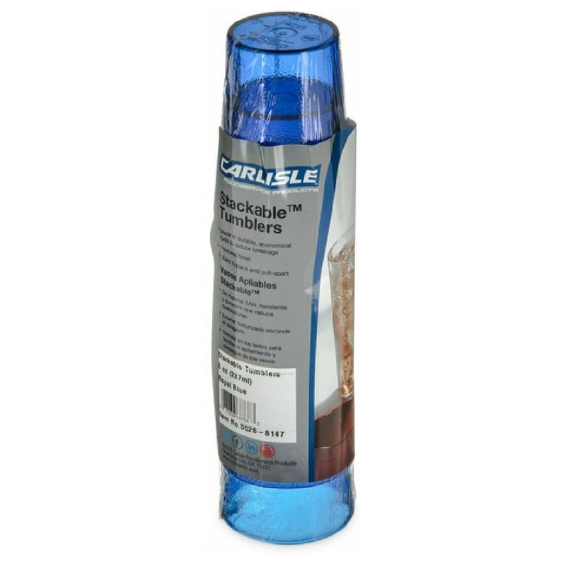 Carlisle 5220-8147 20 Oz Stackable Tumbler Textured Blue SAN 6 Packs
