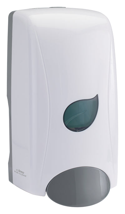 Winco SDML-1W 35 Oz Manual Liquid Soap Dispenser Wall Mount White Plastic