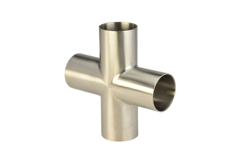 6" Butt-Weld Cross - Polished (9WWWW) - T316L Stainless Steel - Wayland Industries - W69WWWW-6-7
