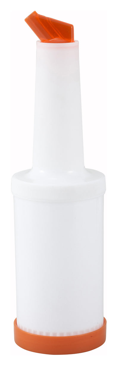 Winco PPB-2O 2 Qt. Liquor and Juice Multi Pour with Orange Spout and Lid