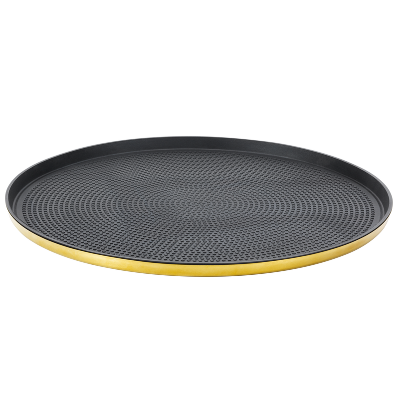 Modern Edge Large 14" Round Serving Tray in Vintage Gold