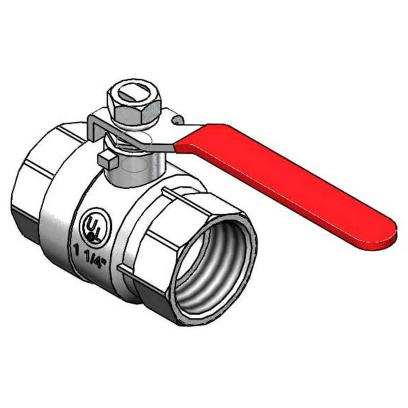 T&S Brass AG-7F Gas Appliance Connector w/ Ball Valve - 1-1/4"