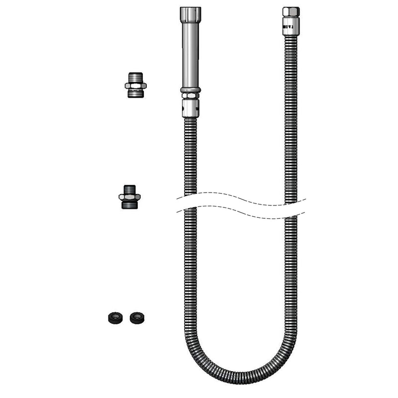 T&S Brass B-0072-HP Flexible SS Hose - 72" w/ Adapters