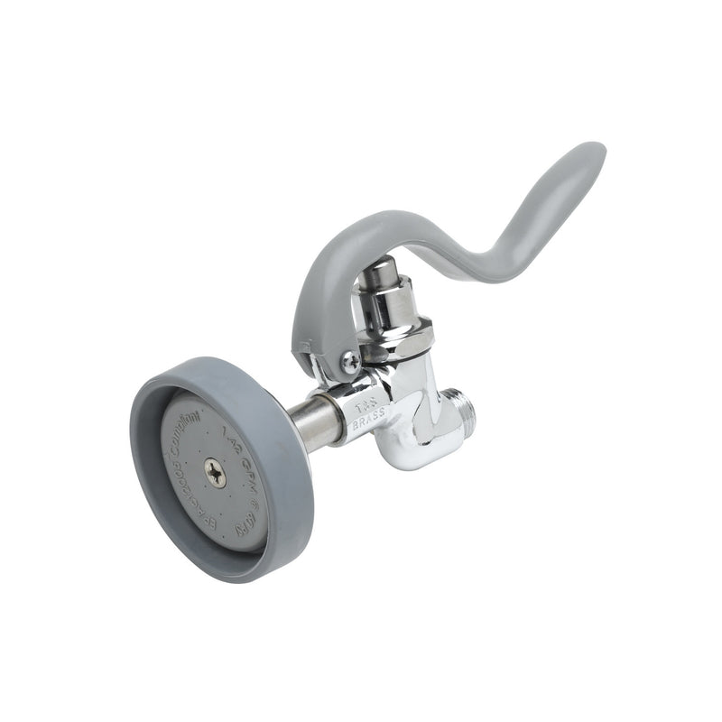 T&S Brass B-0107-LR Self-Closing Spray Valve - Rubber Bumper