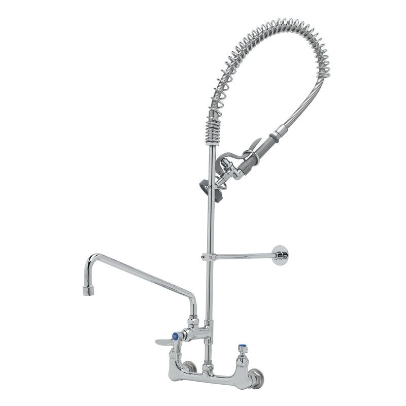 T&S Brass B-0133-ADF16-BR Wall Mount Pre-Rinse - 16" Nozzle & Brush Head