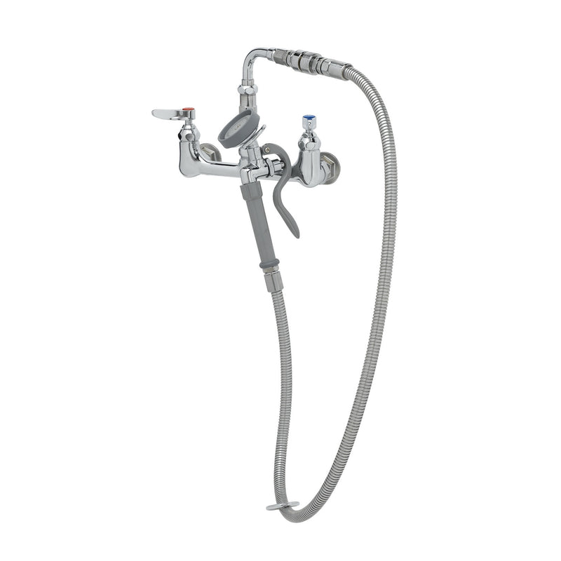 T&S Brass B-0167-01 Wall Mount Faucet - 54" Hose & Angled Spray Valve