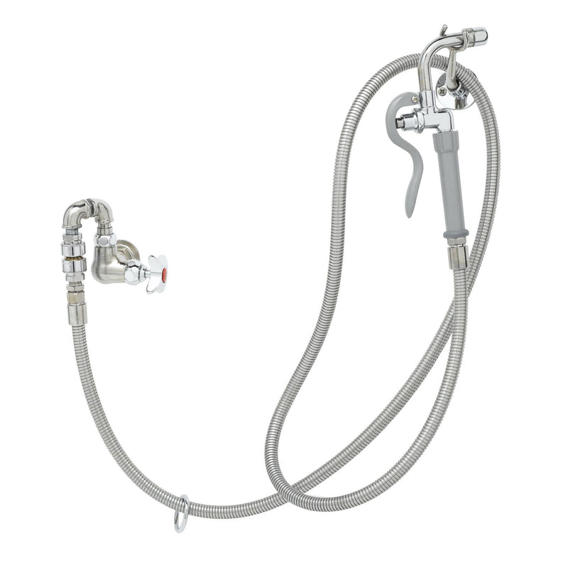 T&S Brass B-0169-102C-96H Washdown Unit - 96" Flex Hose & Vacuum Breaker