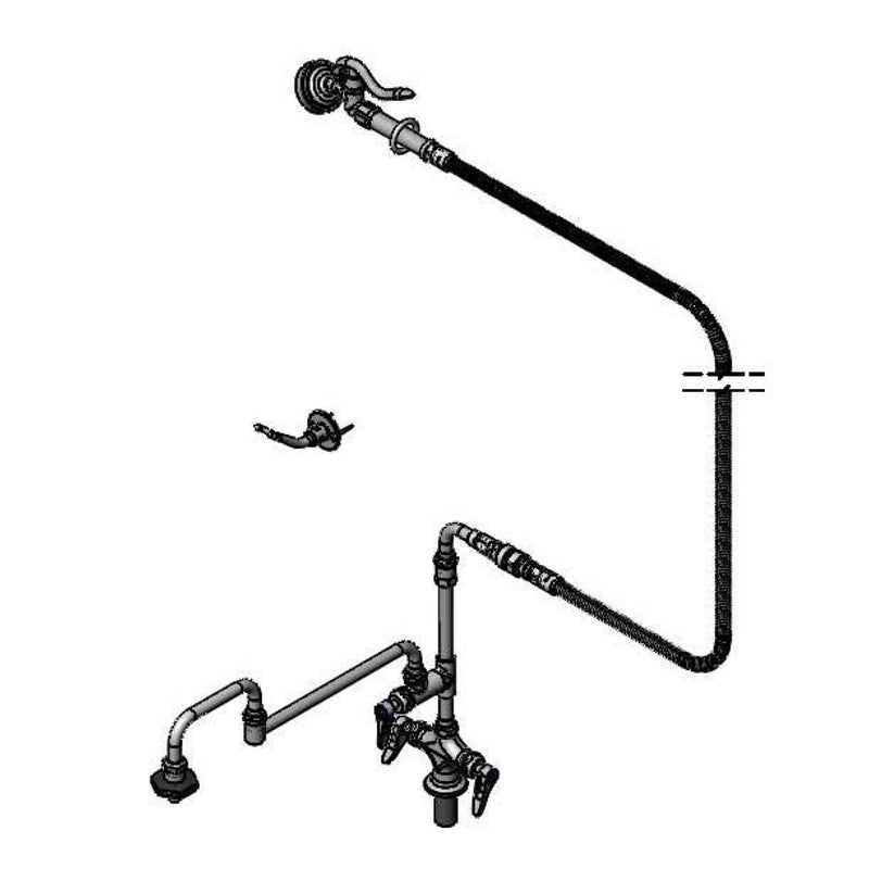 T&S Brass B-0179-01-CR Pot Filler & Angled Sprayer - Ceramas (Deck Mount)