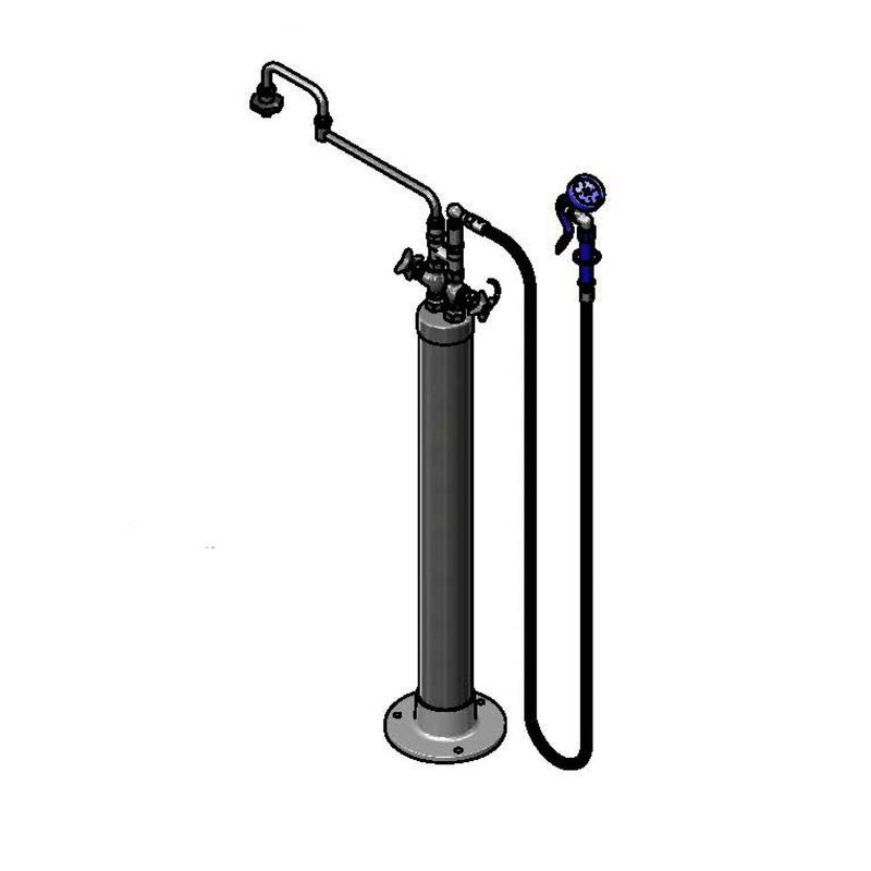 T&S Brass B-0182 Kettle Kaddy - Double Joint Nozzle & 104" Hose