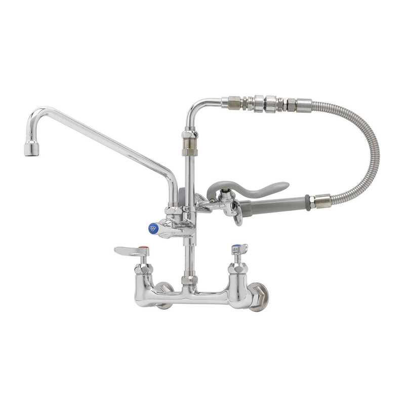 T&S Brass B-0184 Wall Mount Faucet - Ceramas & 20" Hose & Spray