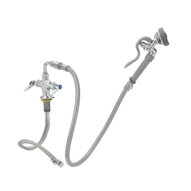 T&S Brass B-0200-44H-VB Mixing Faucet - 44" Flex Hose & Vacuum Breaker