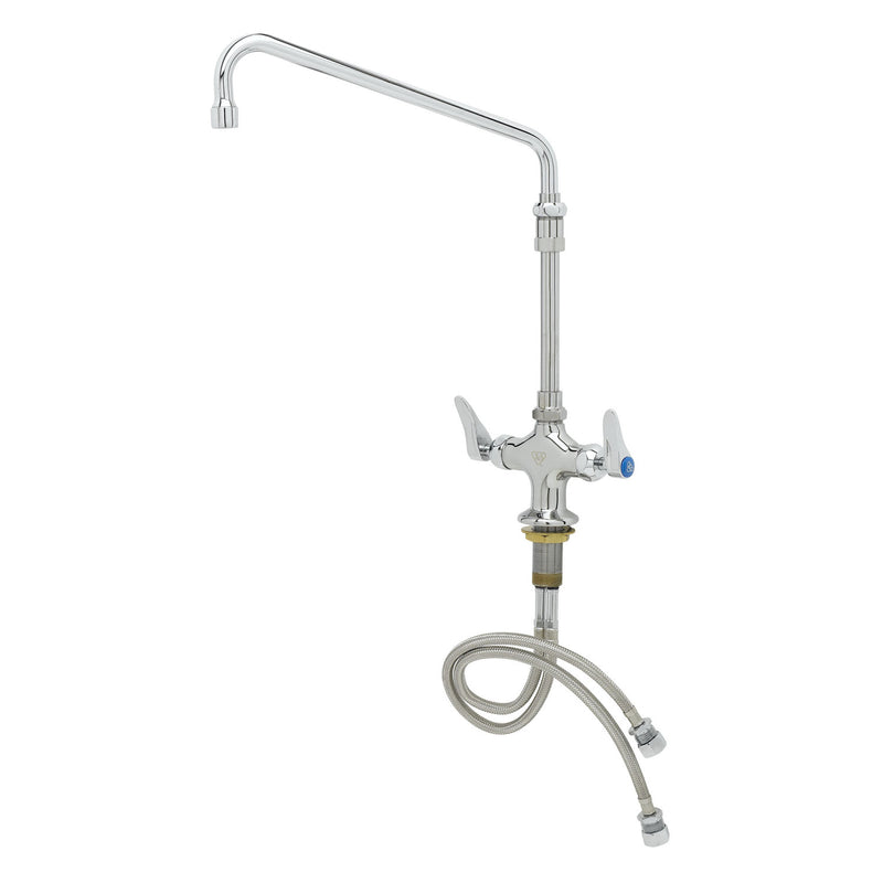 T&S Brass B-0201-02 Deck Mount Mixing Faucet - 12" Swivel Nozzle
