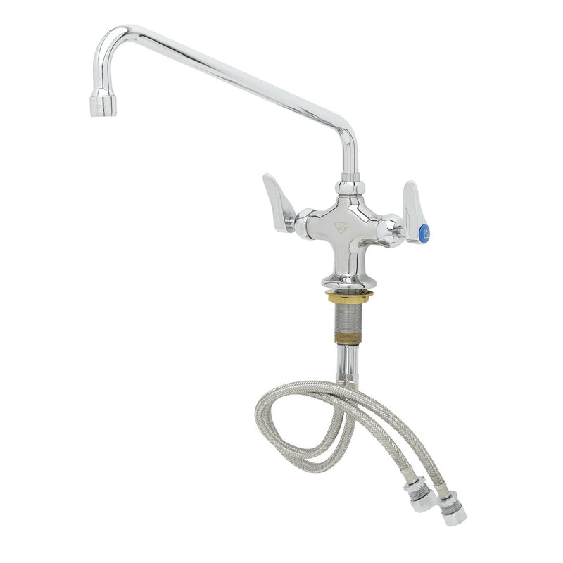 T&S Brass B-0201-CR Deck Mount Mixing Faucet - Ceramas & 12" Nozzle