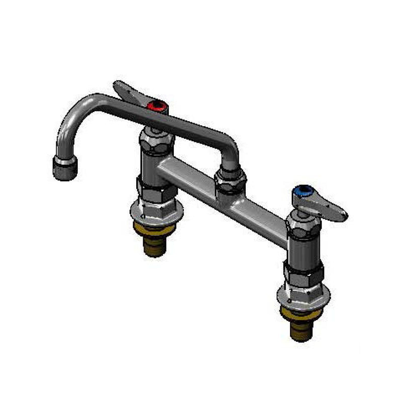 T&S Brass B-0220-166X-CRK Mixing Faucet - Ceramas & 9" Nozzle & Supply Kit