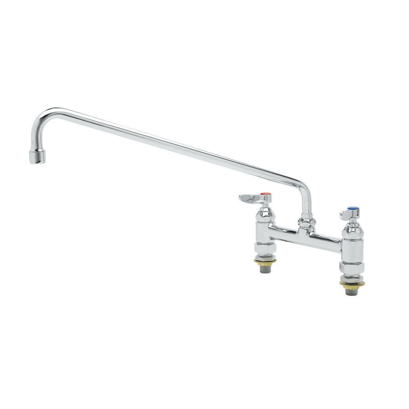 T&S Brass B-0220-CC Double Pantry Faucet - 8" Deck Mount & CC Inlets