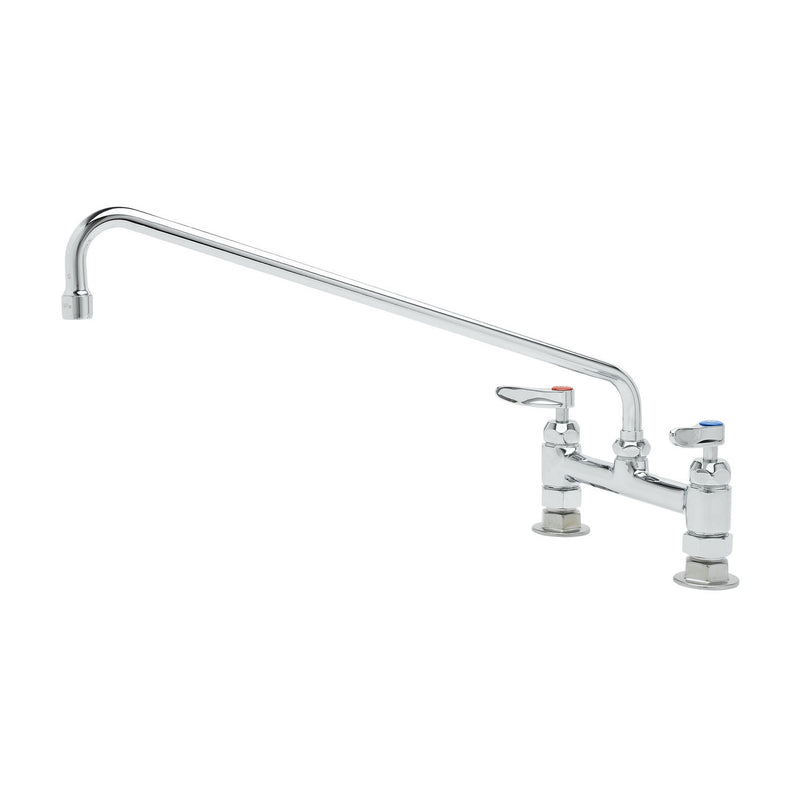T&S Brass B-0220-CR Double Pantry Faucet - 8" Deck Mount & Ceramas