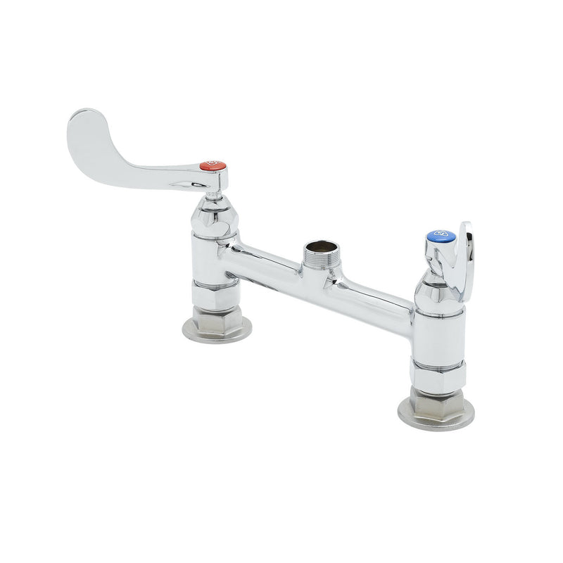 T&S Brass B-0220-LN-WH4 Pantry Faucet Base - 8" Deck Mount & Wrist Handles