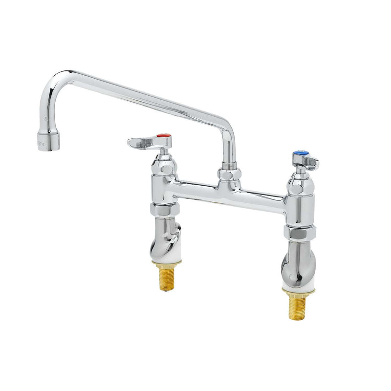 T&S Brass B-0221-KK Double Pantry Faucet - 8" Deck Mount & KK Inlets