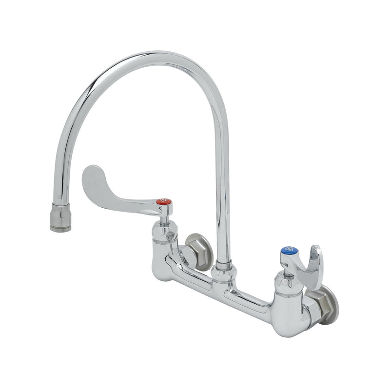 T&S Brass B-0230-135X-WH4 Mixing Faucet - Gooseneck & 4" Wrist handles