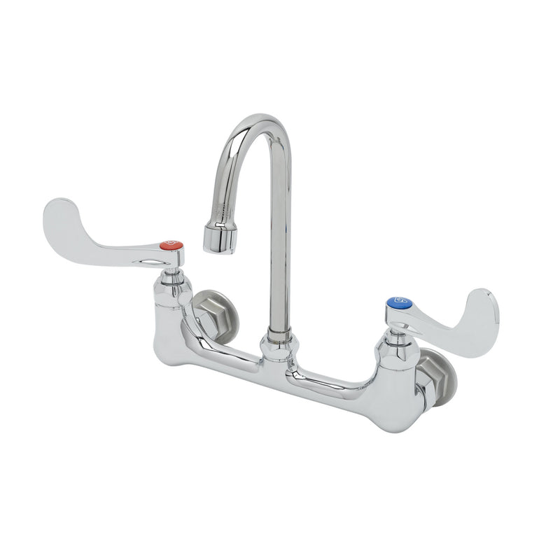 T&S Brass B-0230-187XWS4 Pantry Faucet - 8" Wall Mount & 1.5 GPM Gooseneck