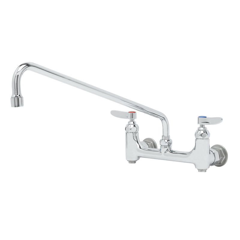 T&S Brass B-0230-BST Splash Mount Mixing Faucet - 18" Swivel Nozzle & Stops