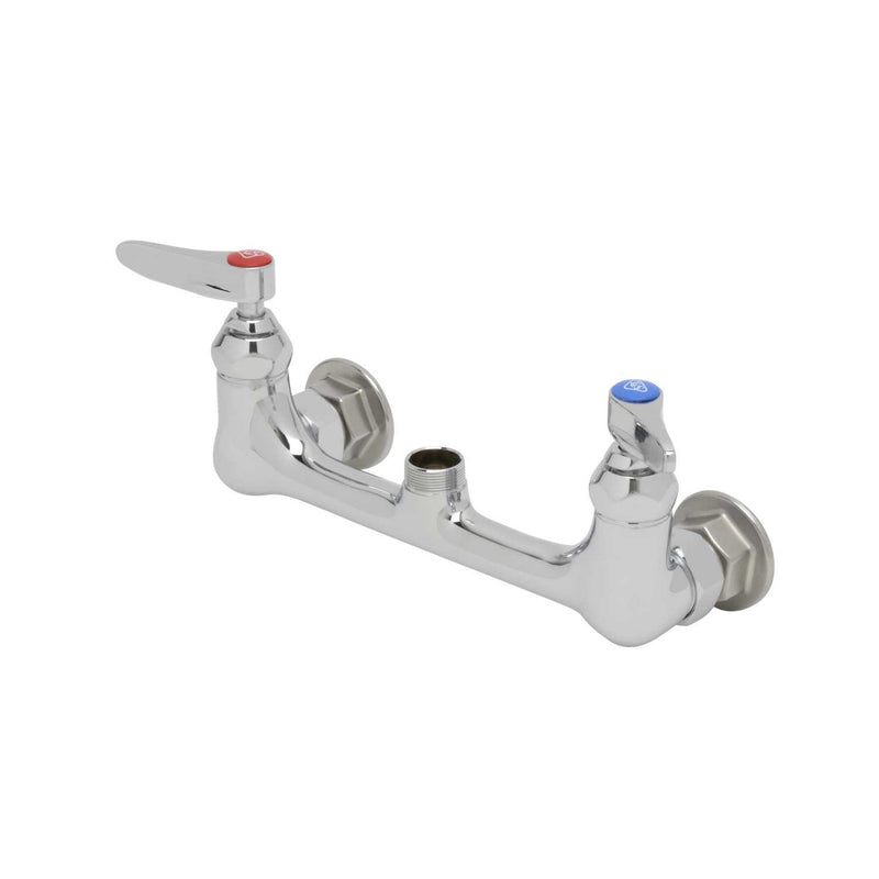 T&S Brass B-0230-LN Double Pantry Swivel Base Faucet - 8 Inch Wall Mount Less Nozzle