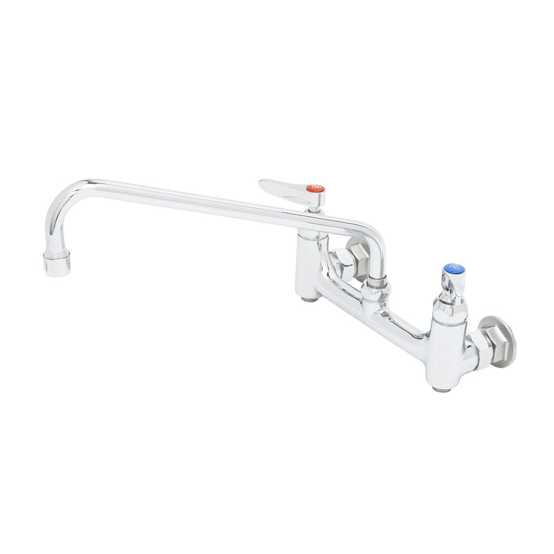 T&S Brass B-0231-BST Double Pantry Faucet - 8" Wall Mount & Built-In Stops