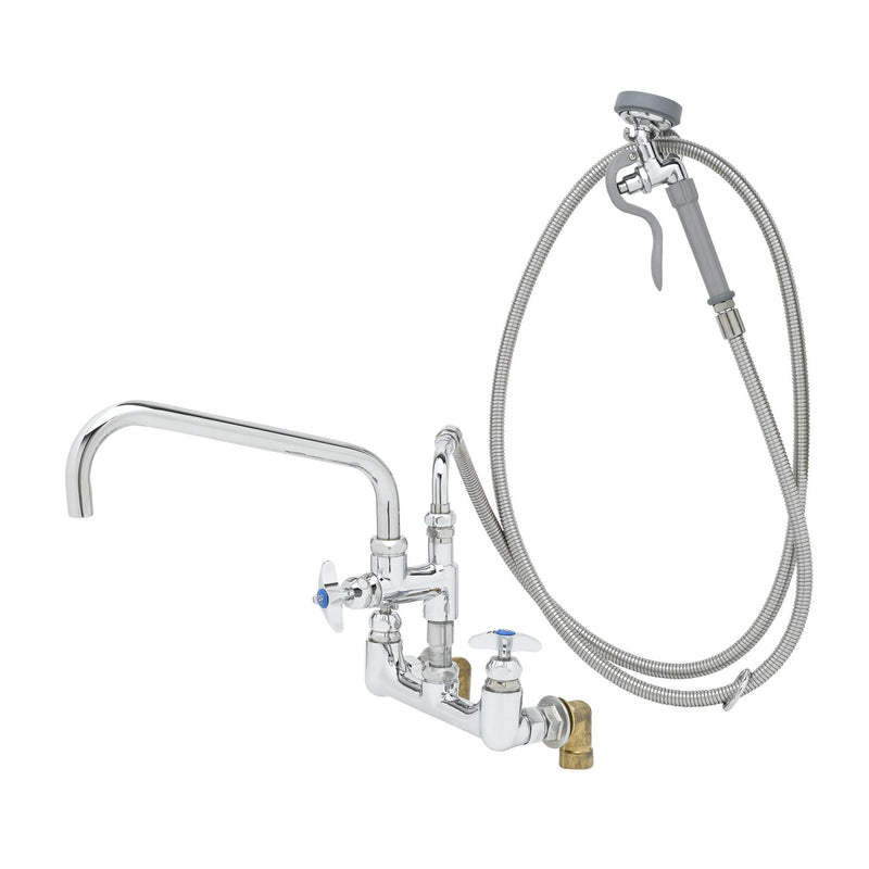 T&S Brass B-0284 Big-Flo Mixing Faucet - 104" Flex Hose & Spray