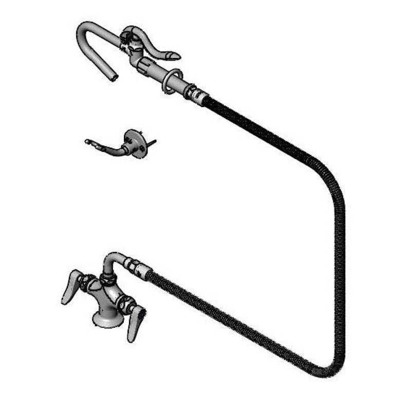 T&S Brass B-0300-PFCR-LVB Double Pantry Faucet - Cerama & Hook Nozzle