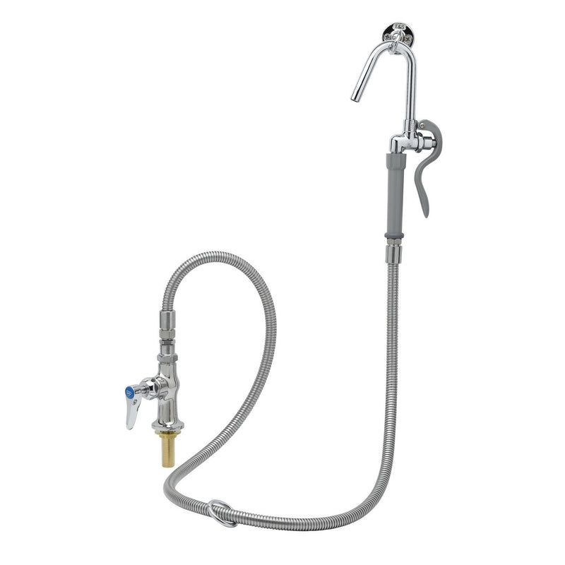 T&S Brass B-0305-102A Single Pantry Faucet - 053A Hose & Hook Nozzle