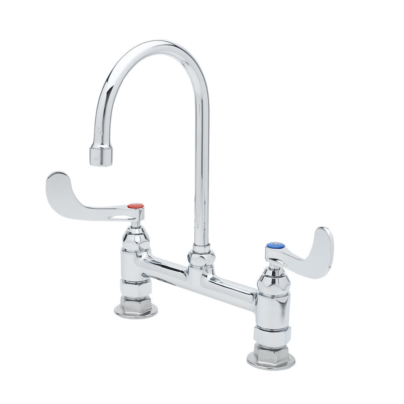 T&S Brass B-0323-04 Medical Faucet - 8" Deck Mount & 4" Wrist Handles