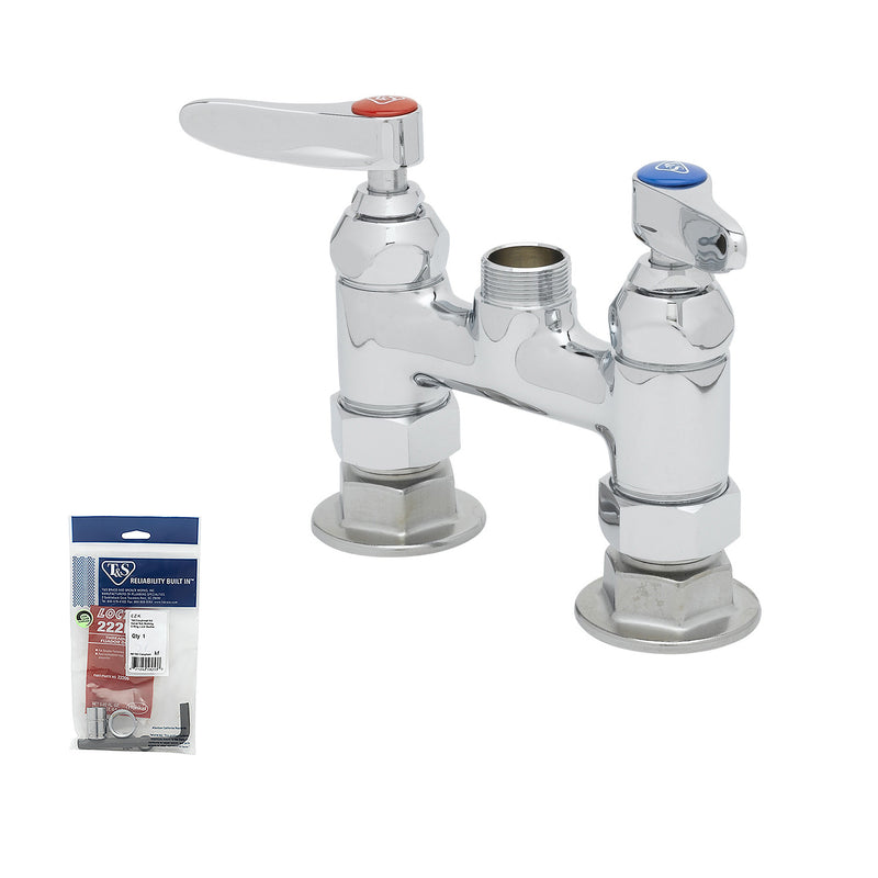 T&S Brass B-0326-LN Deck Mixing Faucet - 4" Centers (Less Nozzle)