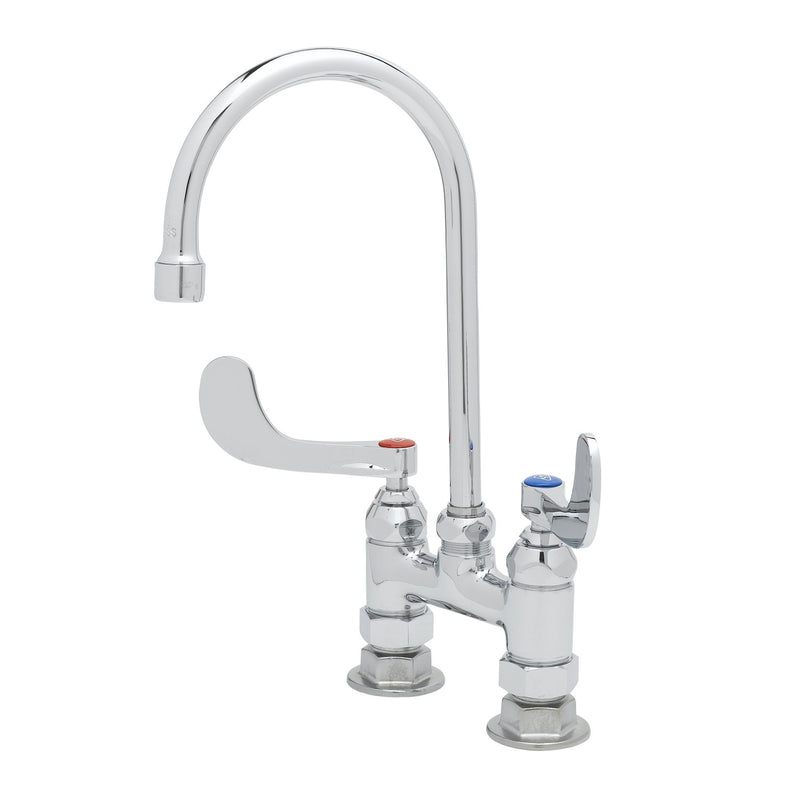 T&S Brass B-0328 Double Pantry Faucet - 4" Centers & Wrist handles