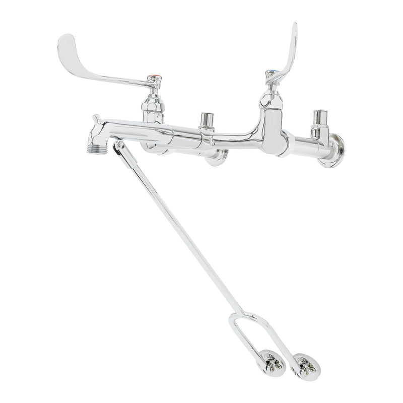 T&S Brass B-0362 Service Sink Faucet - 6" Wrist Handles & Wall Brace