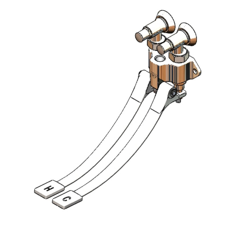 T&S Brass B-0504-03 Double Pedal Valve - Wall Mount & Angle Stops