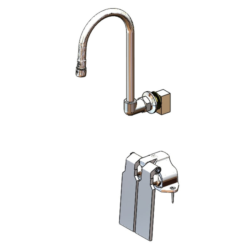 T&S Brass B-0509-537K Double Pedal Valve - Dummy GN & Short Elbow