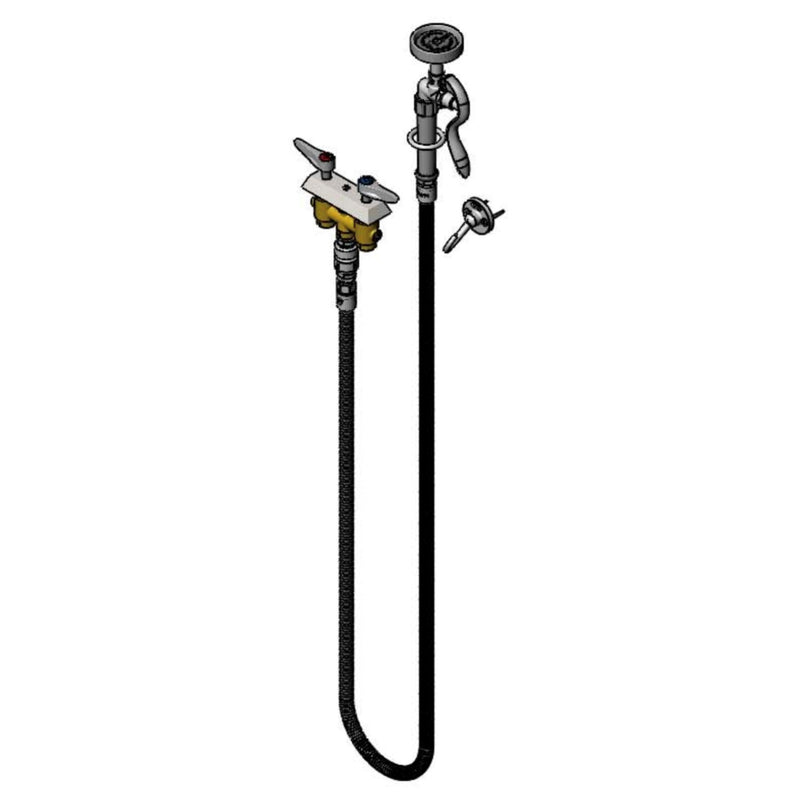 T&S Brass B-0519 Concealed Mixing Faucet - 68" Flex Hose & Spray