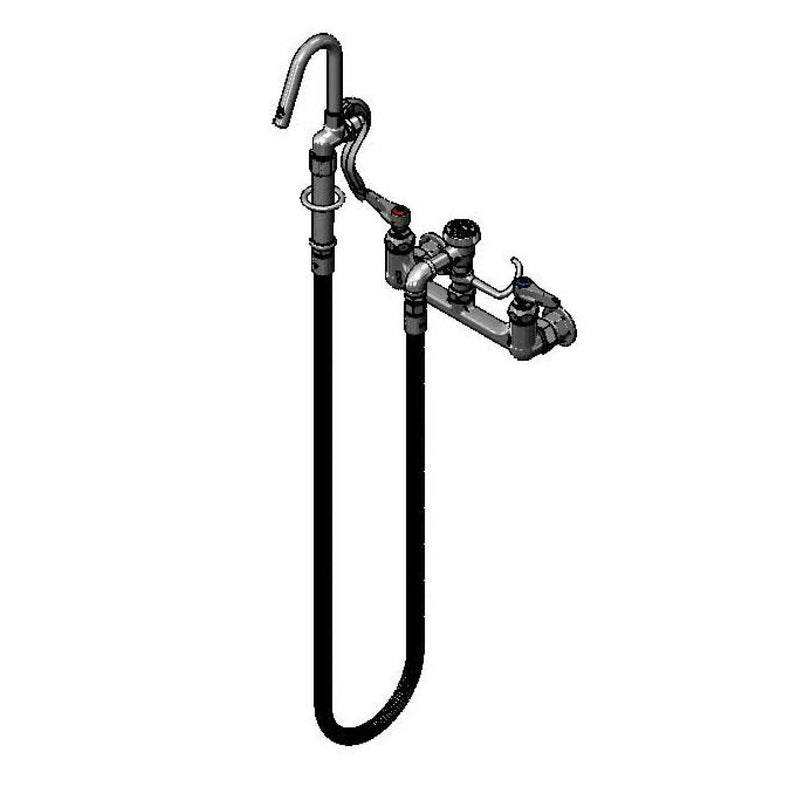 T&S Brass B-0610-60H Pot Filler - 60" Flex Hose & Hook Nozzle