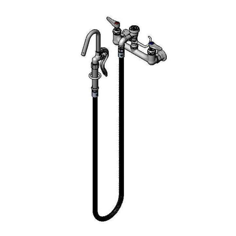 T&S Brass B-0612 Pot Filler - 68" Flex Hose & Hook Nozzle