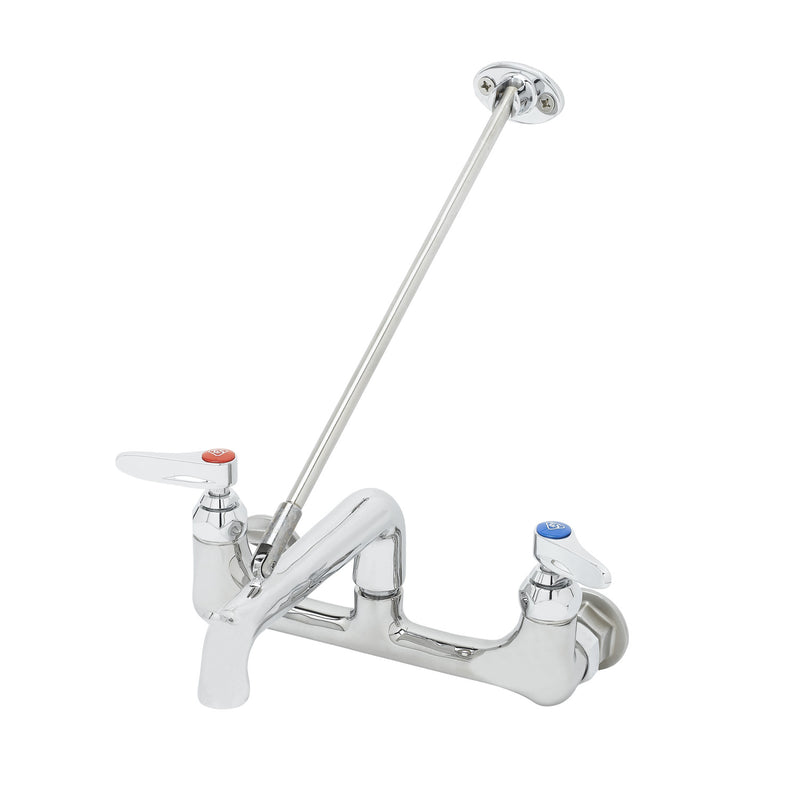 T&S Brass B-0660-POL Service Sink Faucet - Wall Brace & Plain Outlet (Polished)