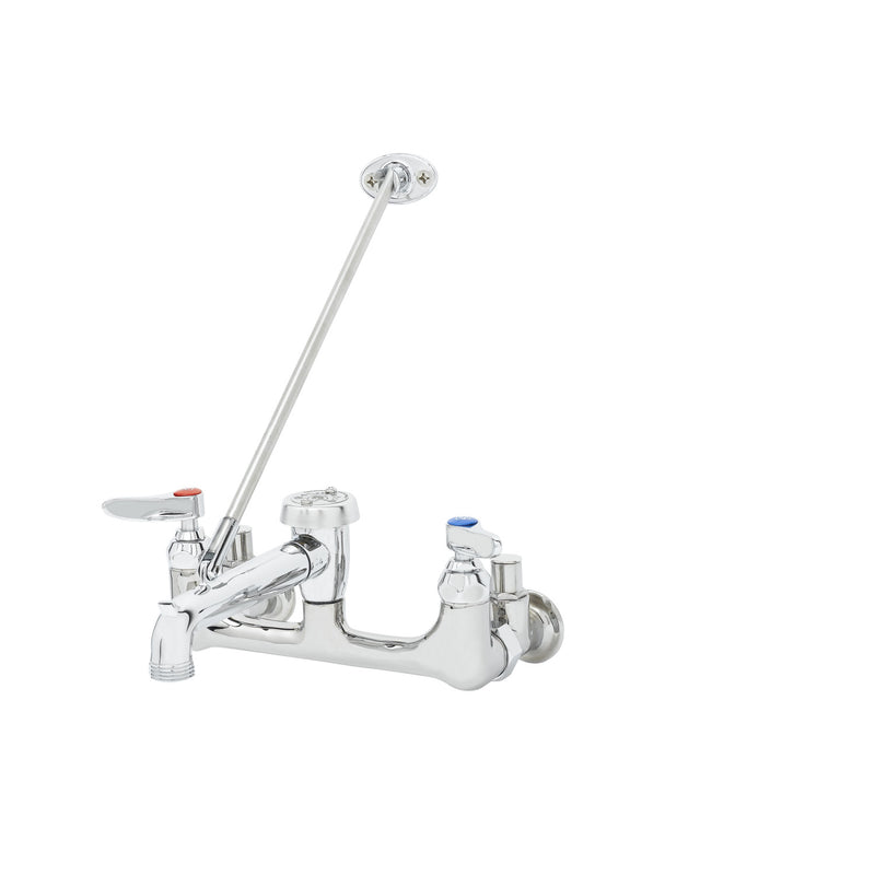 T&S Brass B-0666-POL Service Sink Faucet - 8" Centers & Integral Stops