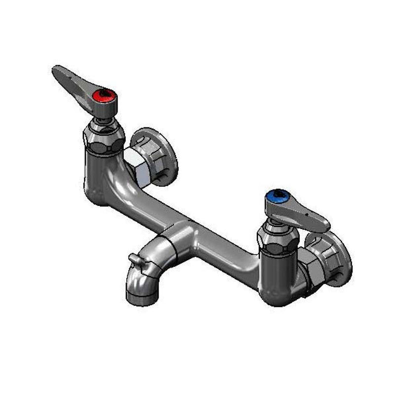 T&S Brass B-0672-RGH Service Sink Faucet - 8" Wall Mount & Pail Hook (Rough)