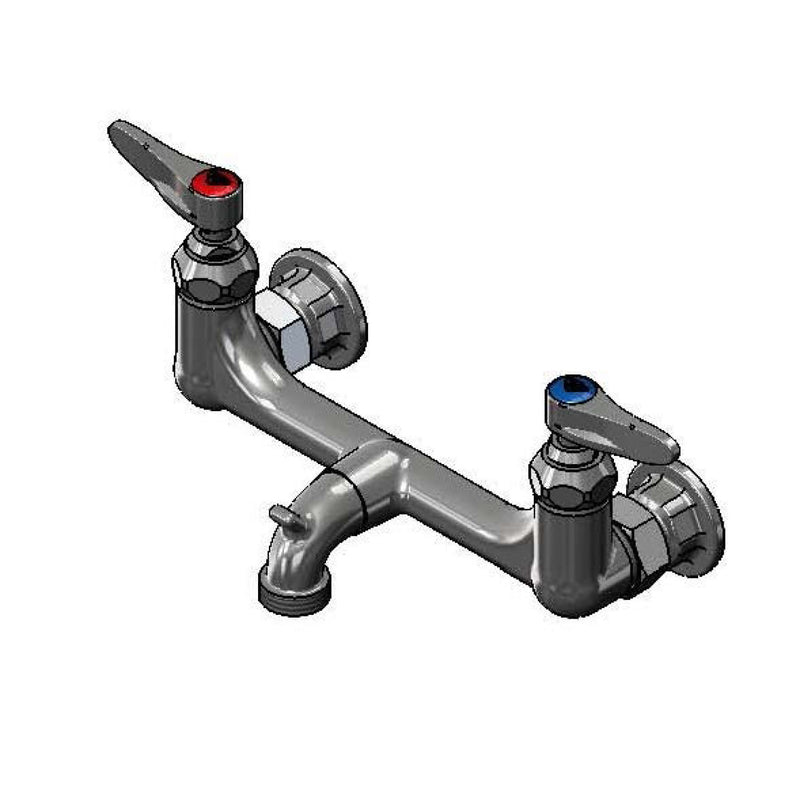 T&S Brass B-0673-RGH Service Sink Faucet - Rough Chrome & Pail Hook