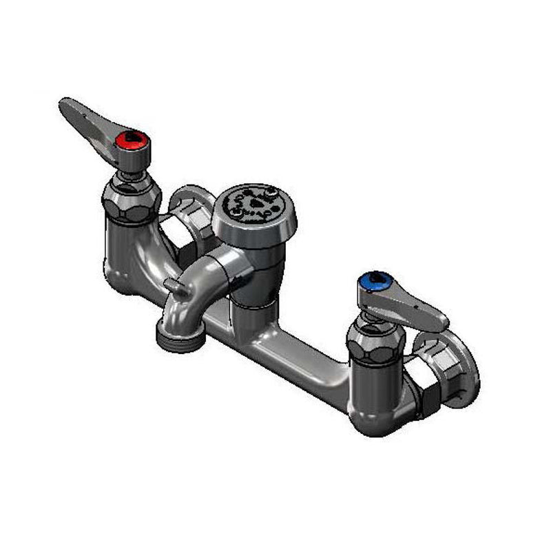 T&S Brass B-0674-POL Service Sink Faucet - Polished Chrome & Pail Hook