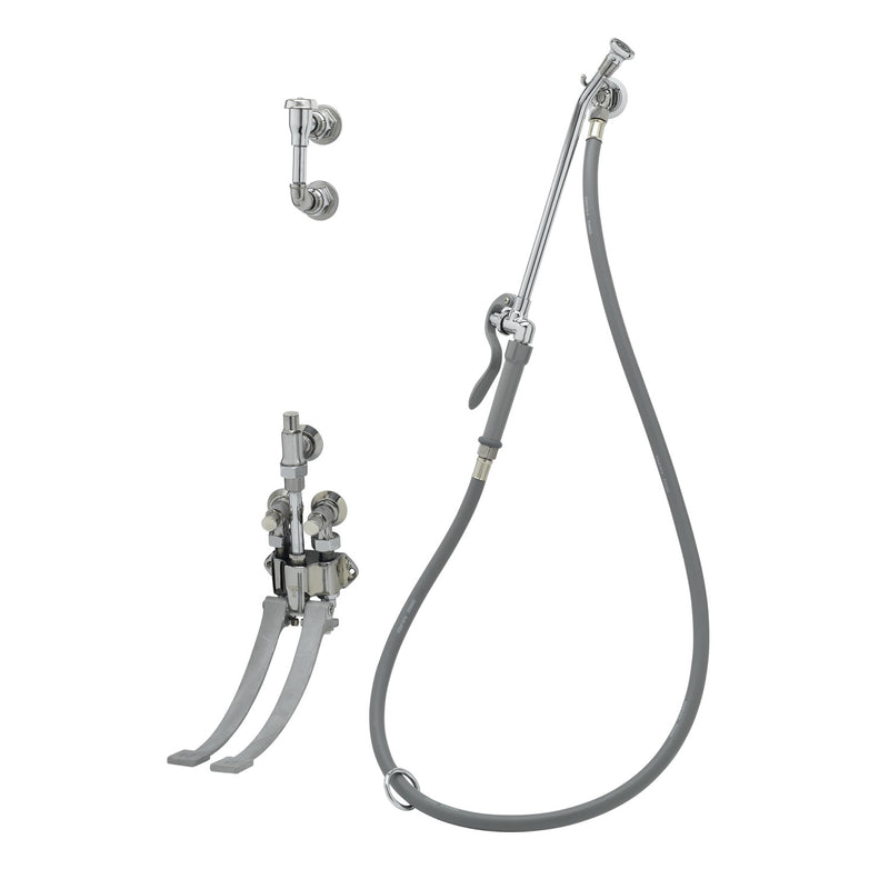 T&S Brass B-0675 Bedpan Washer - Pedal Valve & Wall Hook