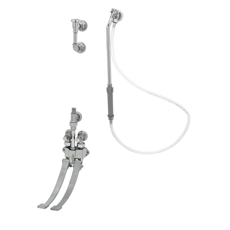 T&S Brass B-0676-54V Bedpan Washer - Pedal Valve & 54" Vinyl Hose