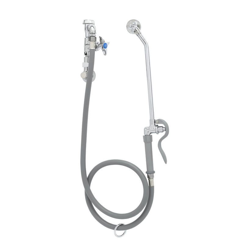 T&S Brass B-0678 Bedpan Washer - 5' PVC Hose & Vacuum Breaker