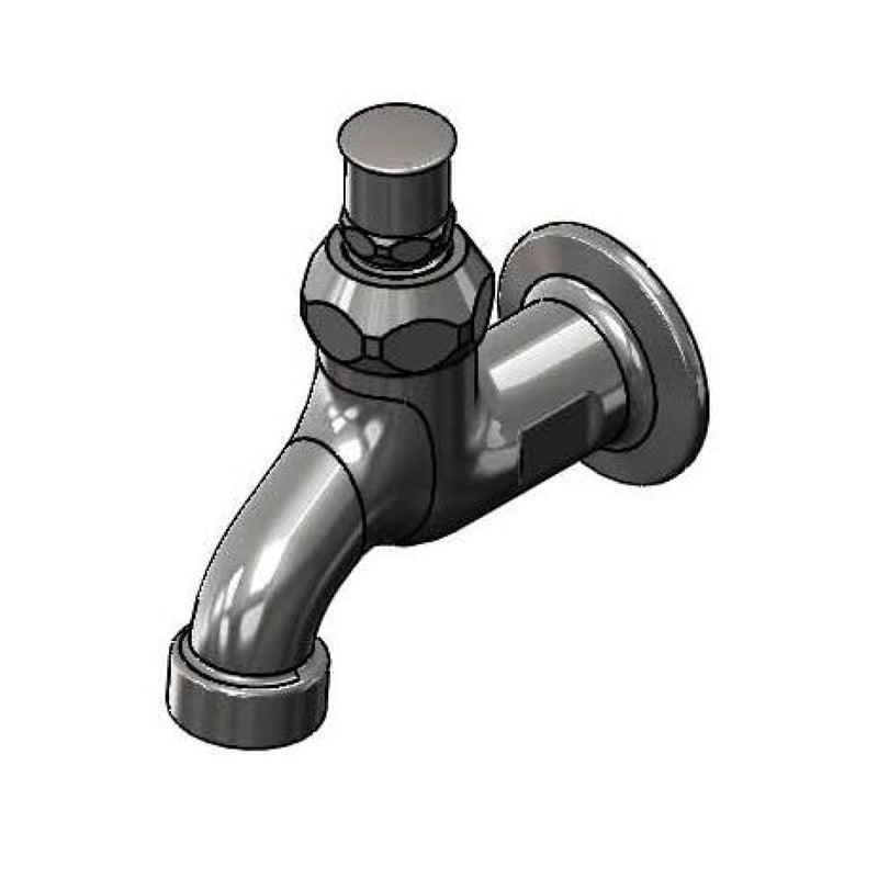 T&S Brass B-0700-124A Splash Mount Sill Faucet - Loose Key Stop & Plain-End