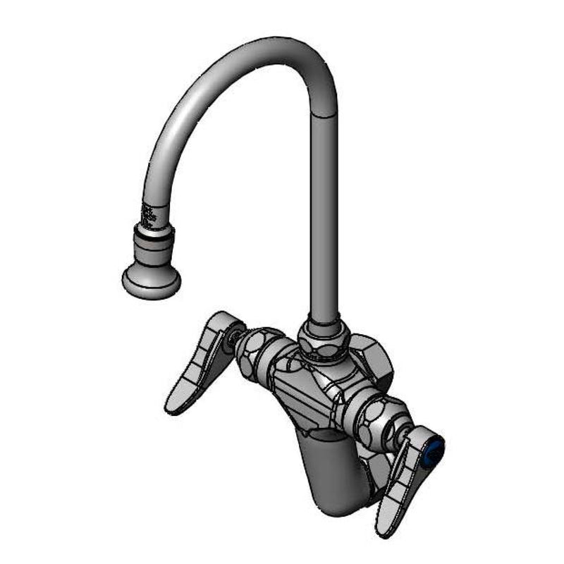 T&S Brass B-0816 Mixing Faucet - Vertical Wall Mount & Gooseneck