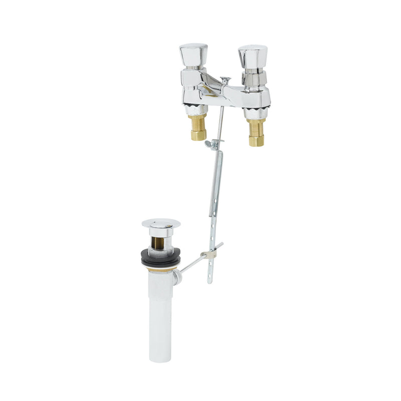 T&S Brass B-0830 Metering Faucet - 4" Centers & Pop-Up Drain